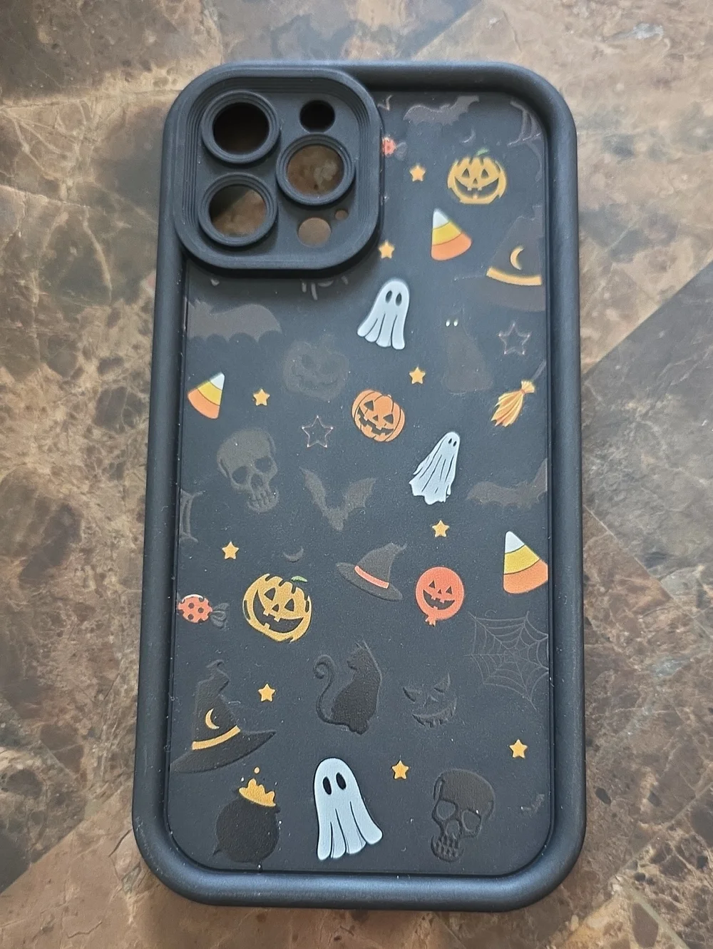 Halloween Pattern Black Protective Phone Case For 12 Pro Max.